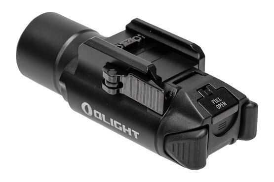 The Olight Valkyrie LEP features Picatinny and Glock compatible rail adapters.